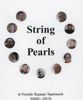 Cover of booklet string of pearls with miniature photos