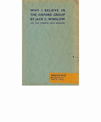 'Why I believe in the Oxford Group' book cover