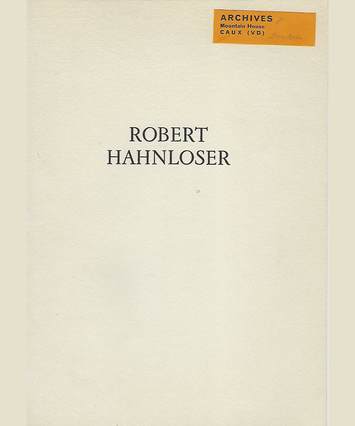 Robert Hahnloser, booklet cover