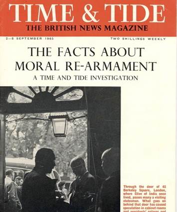 Cover of Bristish magaine Time & Tide 1965 with supplement on MRA