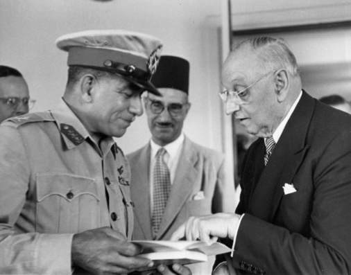 Buchman with Egyptian PM, General Neguib