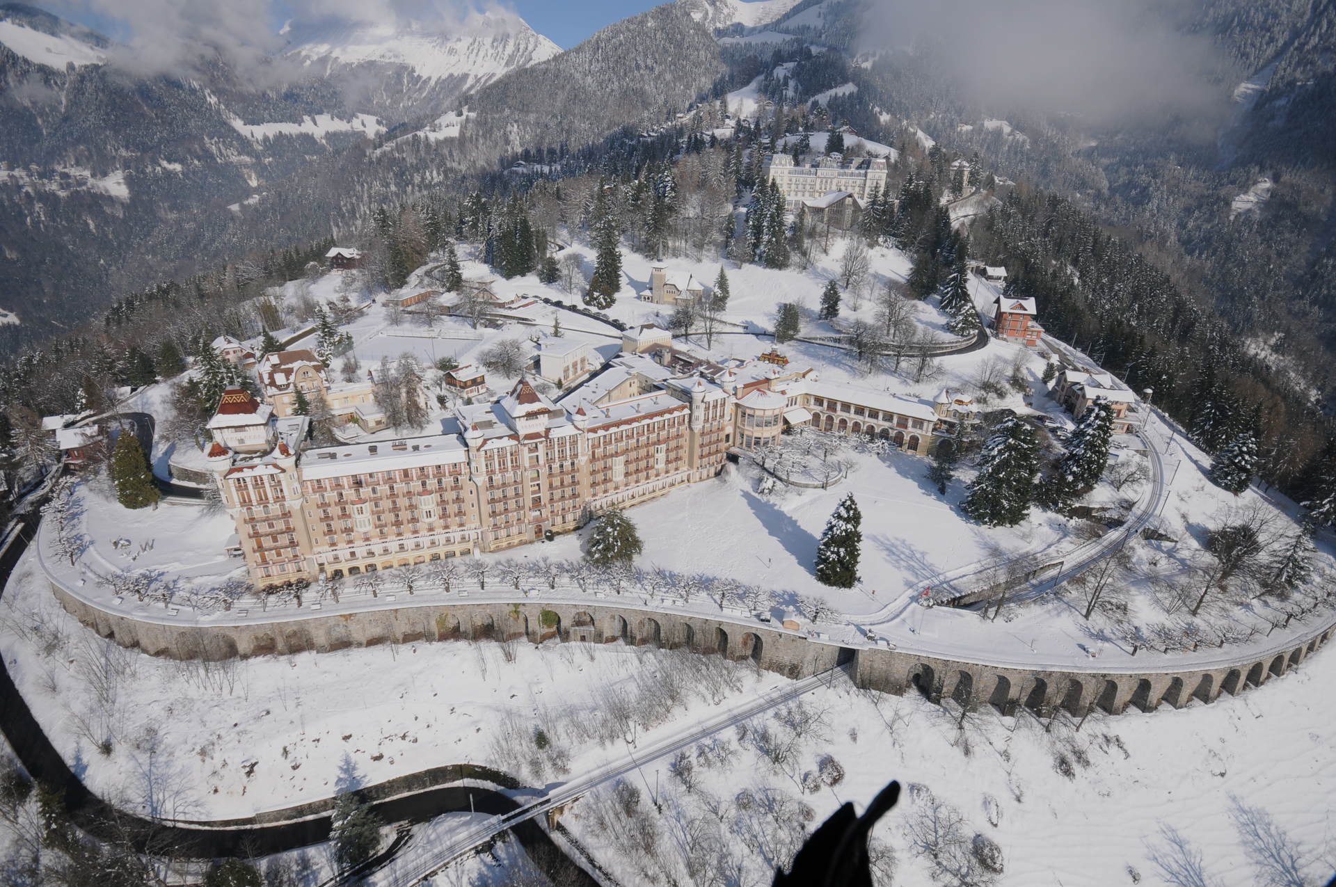 A winter aerial view of Caux Thumbnail