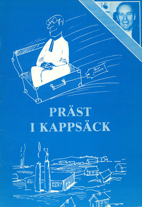 'Präst i kappsäck' book cover in Swedish
