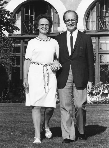 Gösta Ekman and wife, B&W portrait photo