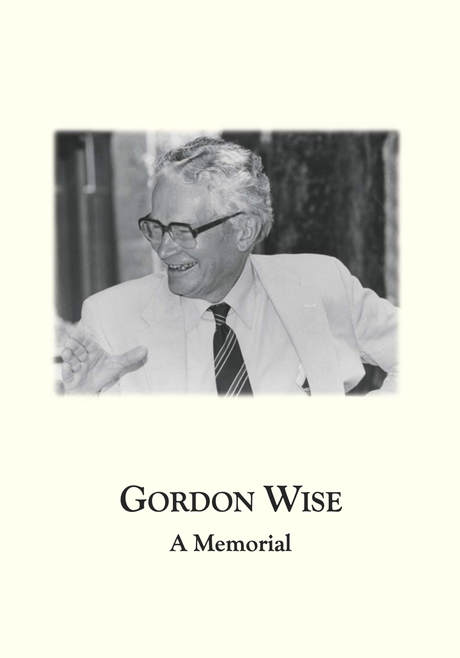 Cover of Gordon Wise Memorial booklet