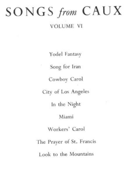 Score cover for Songs from Caux VI