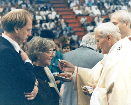 Pope John Paul 2 in Sweden in 1989