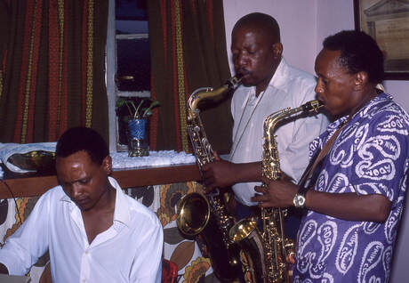 Sam Pono playing the saxophone